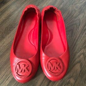 Michael Kors lindsay ballet flat red size 7